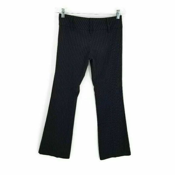 K Mode Womens Dress Career Pants Black White Pinstripe Stretch USA Juniors 3 - Picture 1 of 8